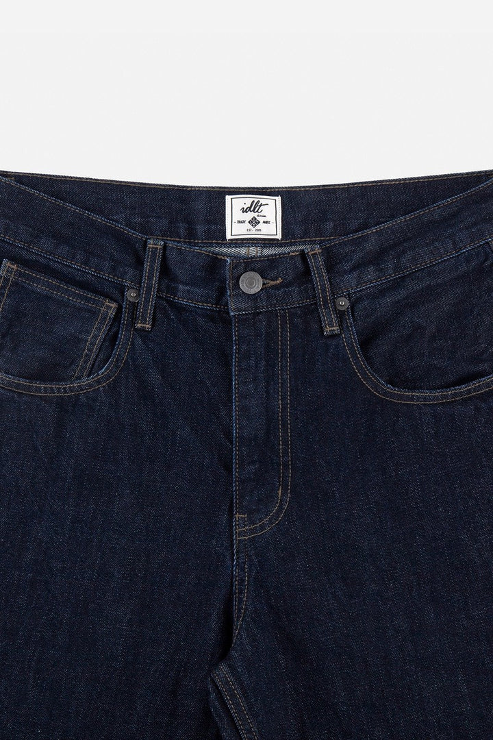 Raw Washed Straight Leg Jeans