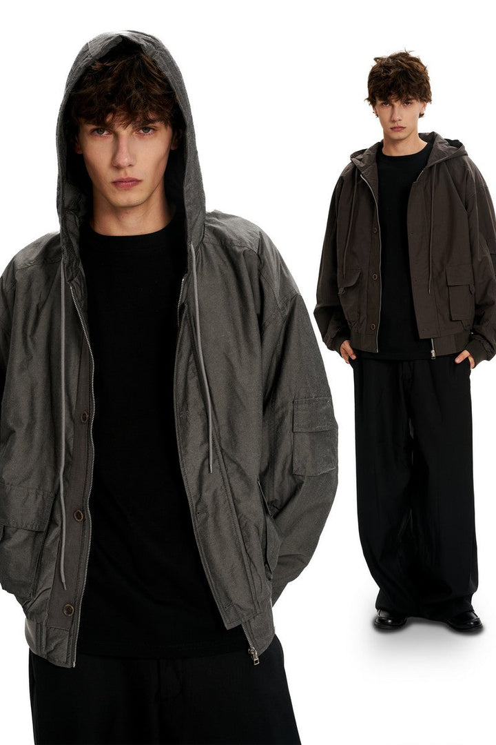 Hooded Utility Work Jacket