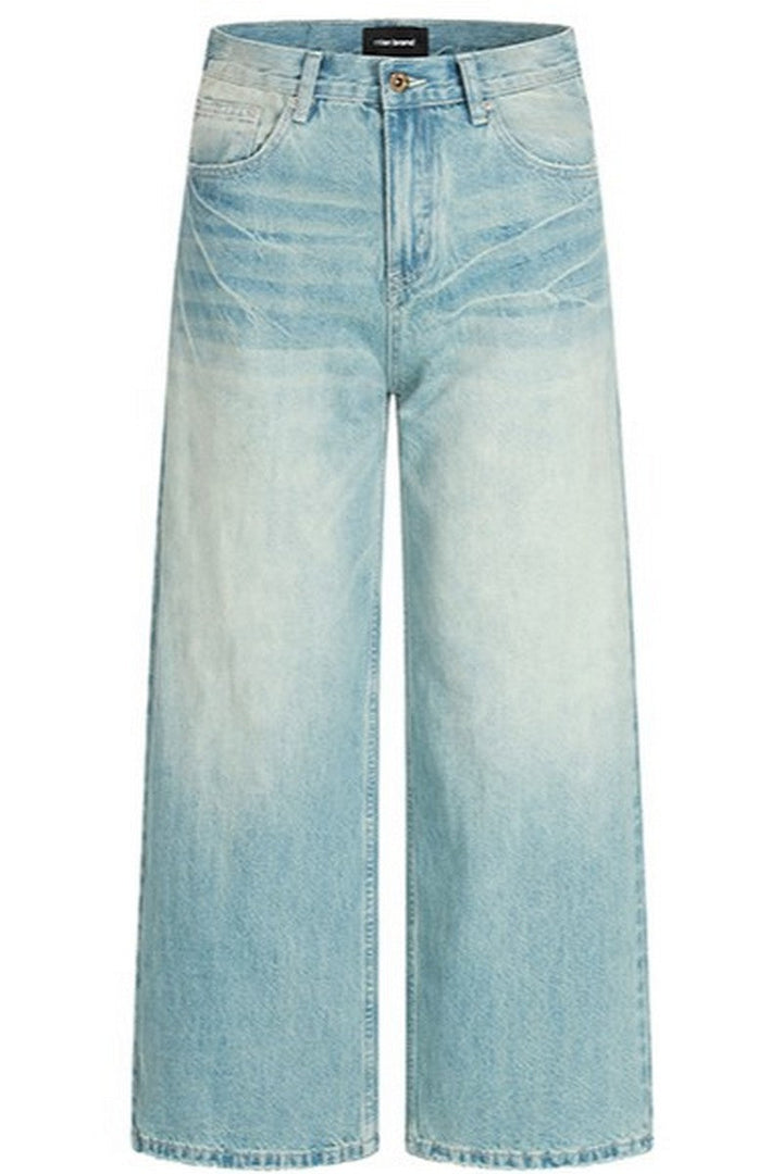 Cracked Blue Straight Jeans