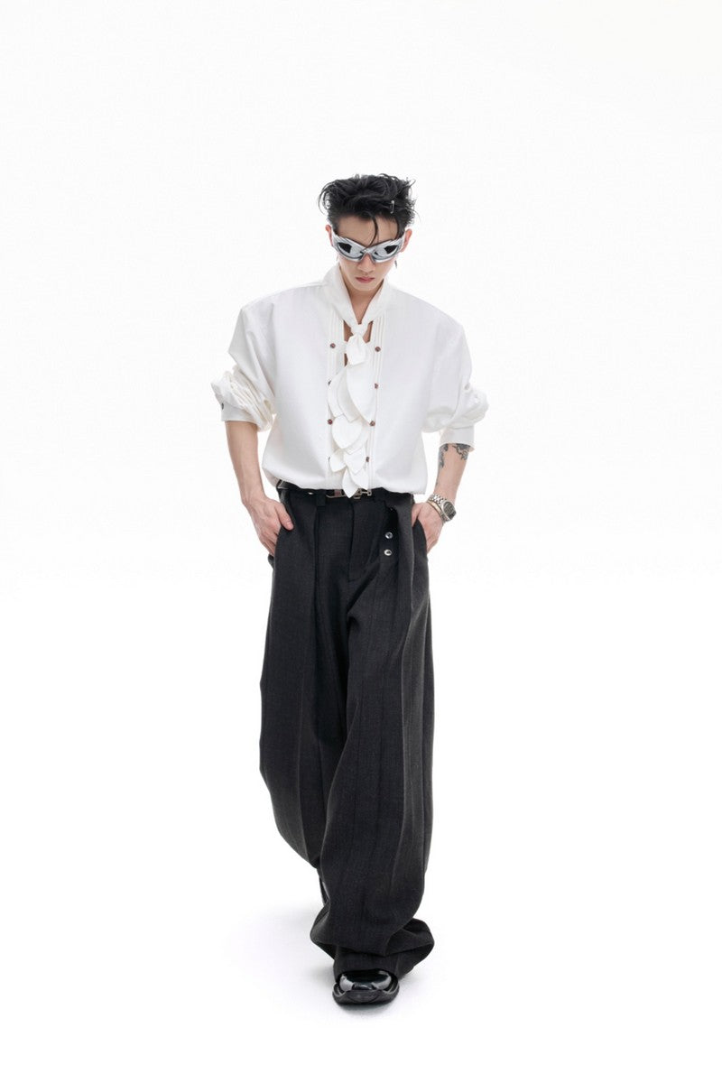 Scarf Neck Silk Shirt