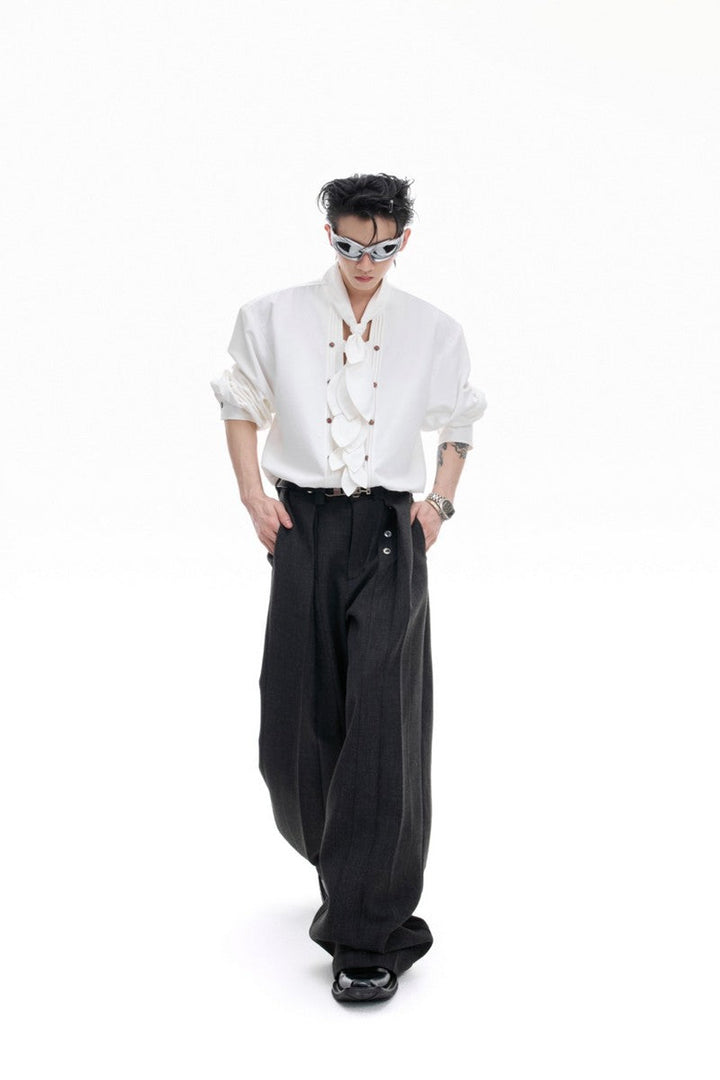 Scarf Neck Silk Shirt