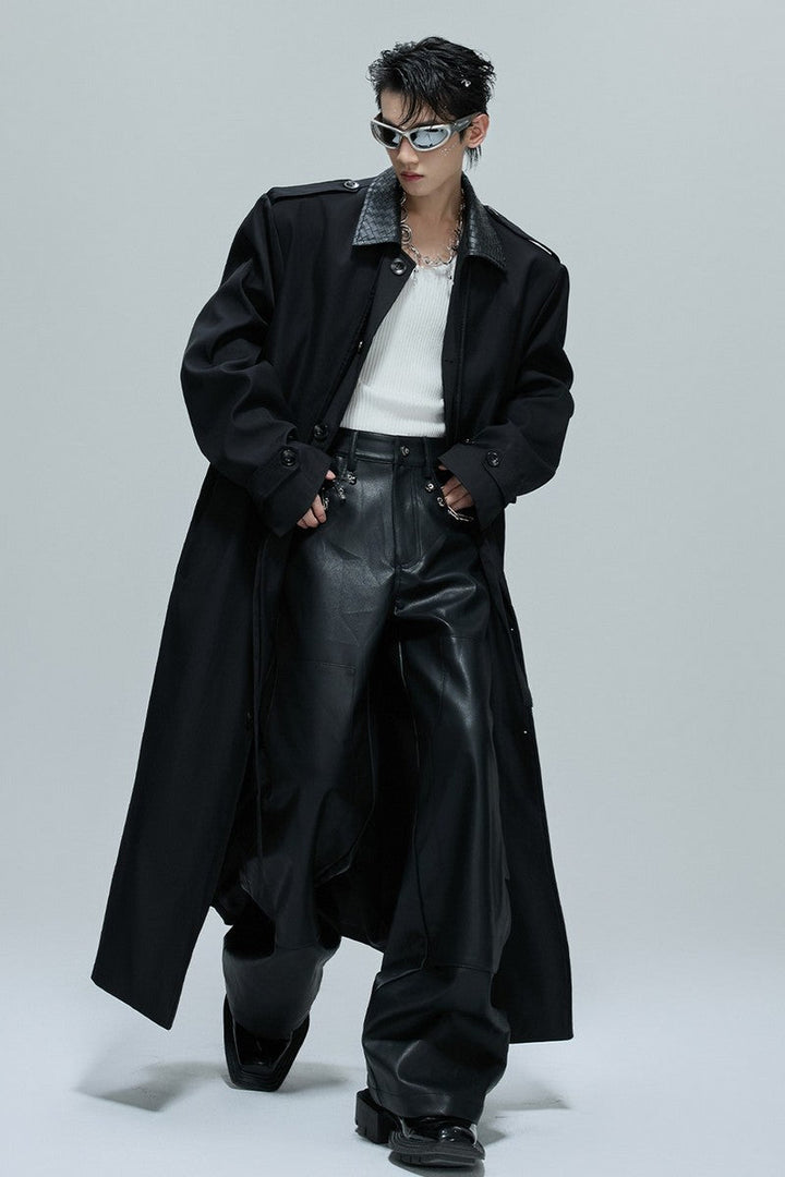 Deconstructed Woven Faux Layer Trench