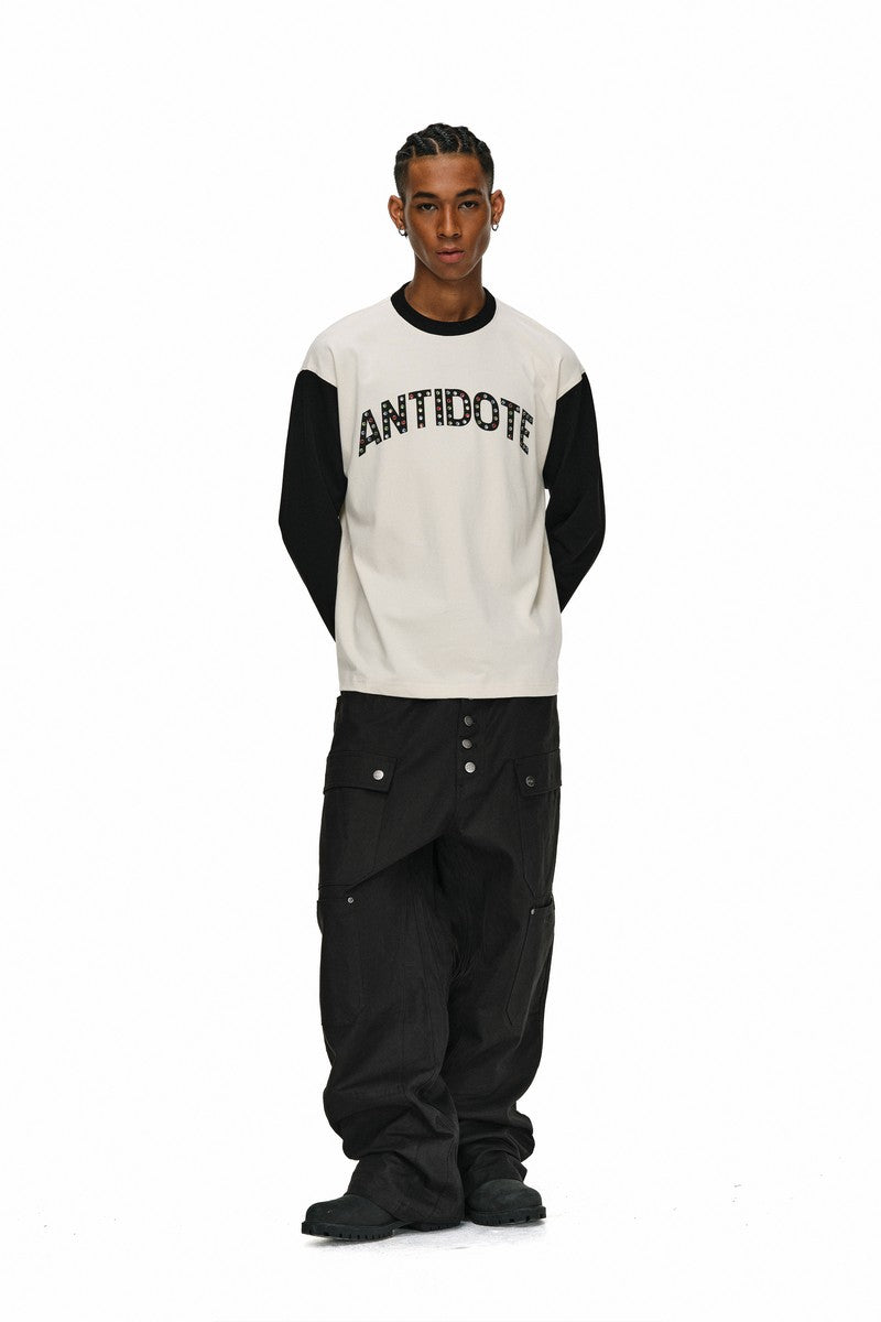 Rhinestone Raglan Long Sleeve Tee