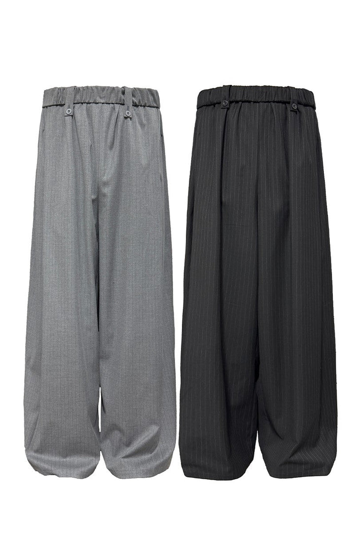 Striped Pleated Waist Pants