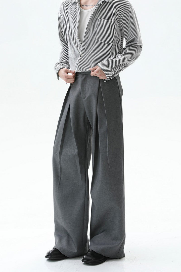 Pleated Wide Leg Trousers
