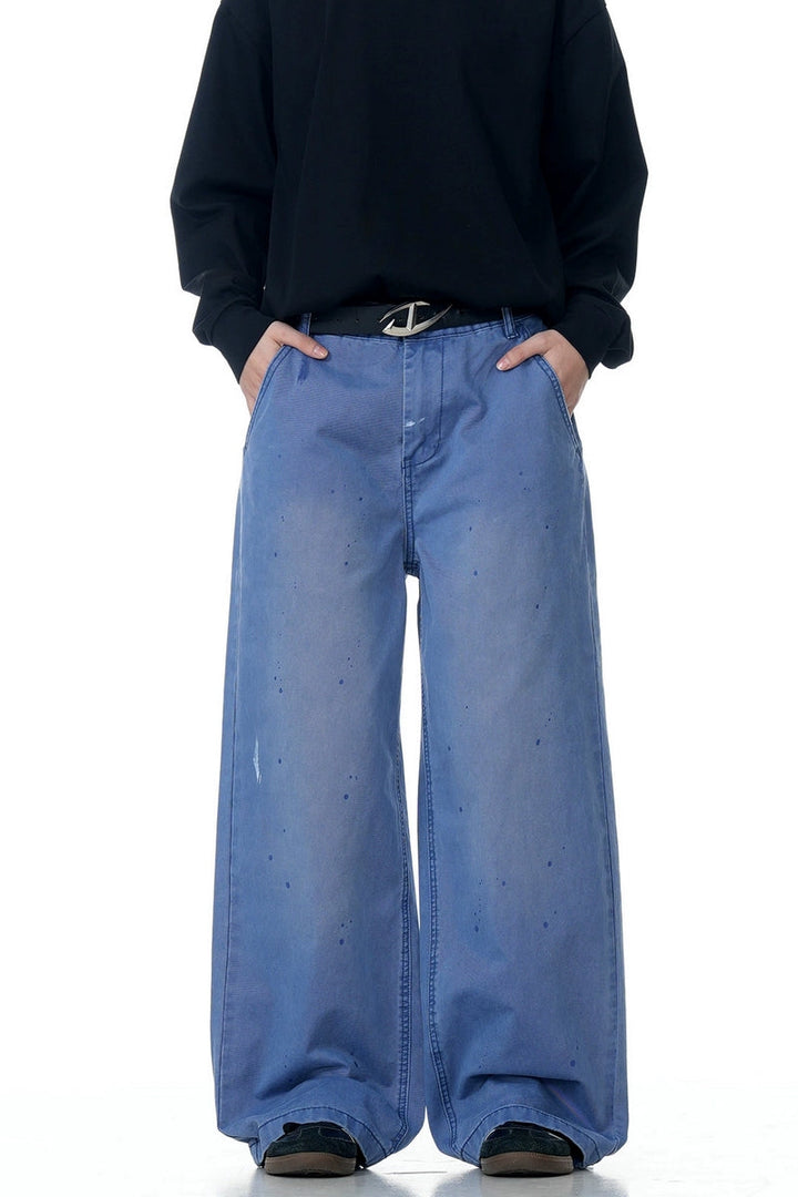 Paint Splatter Washed Jeans