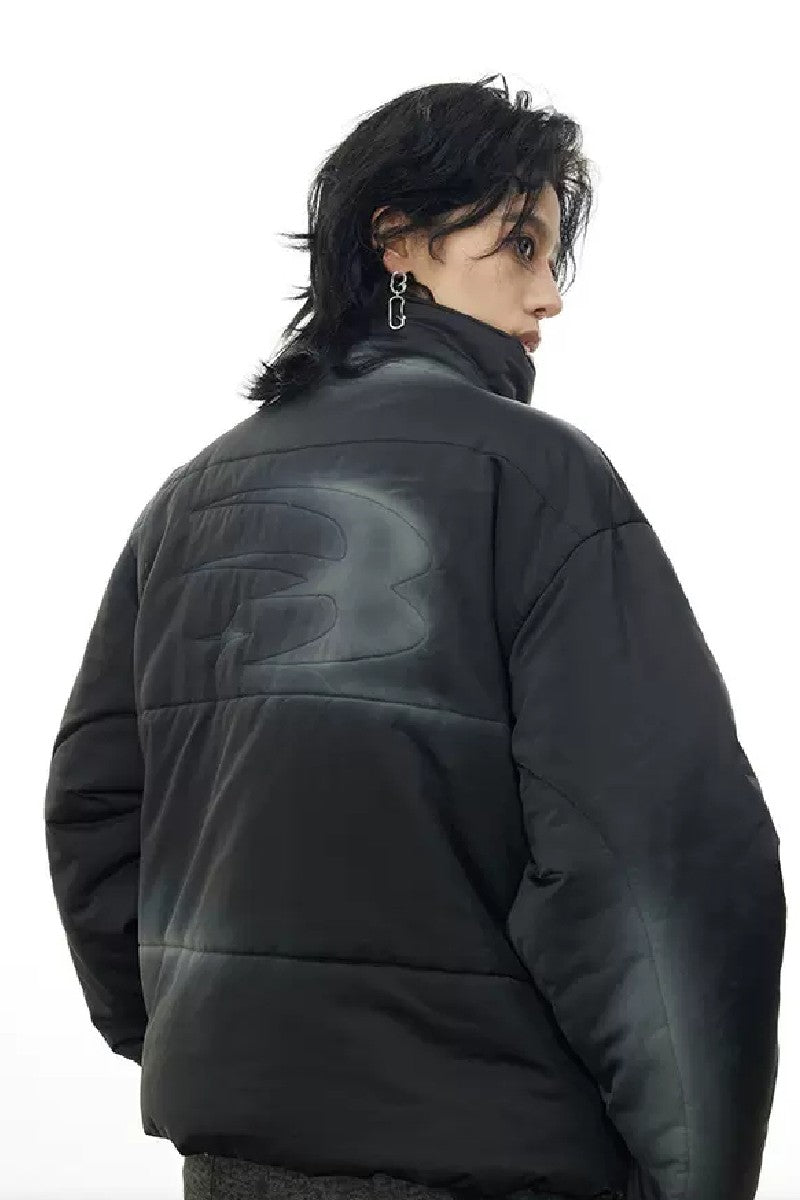 Spray Painted Logo Puffer Jacket