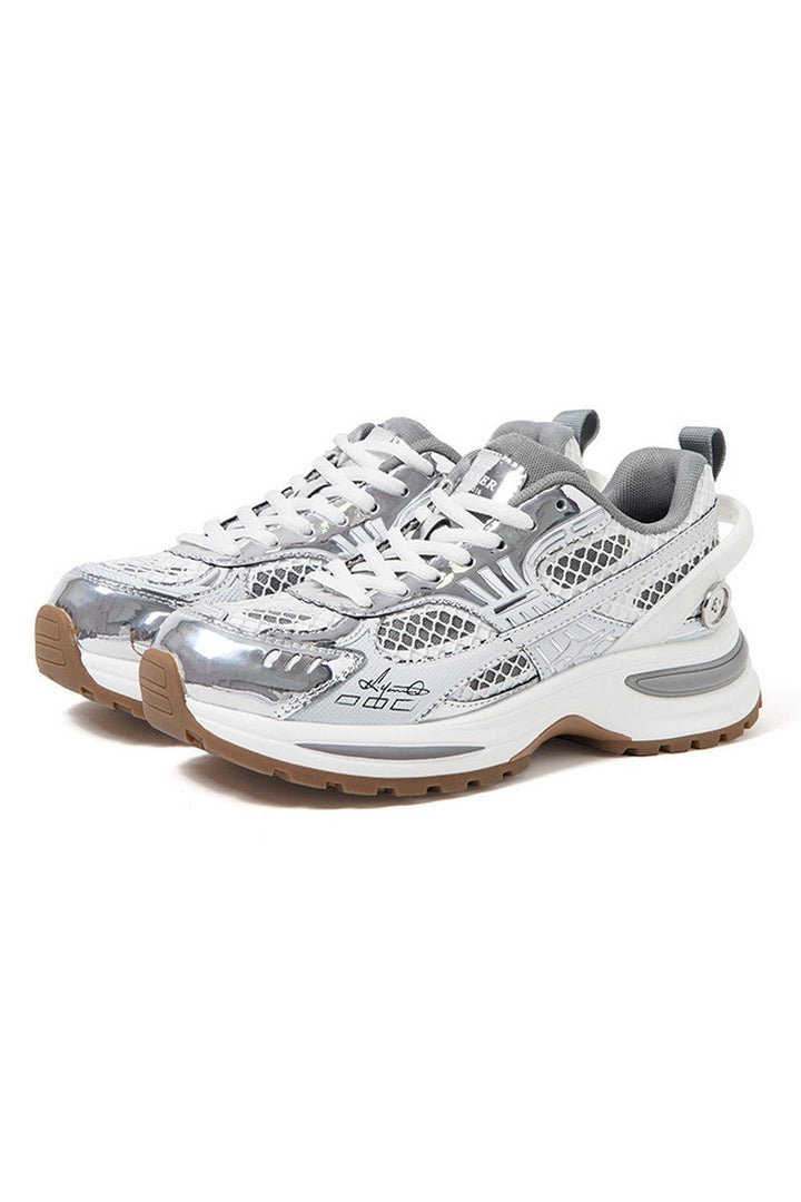 Retro Silver Dad Sneakers