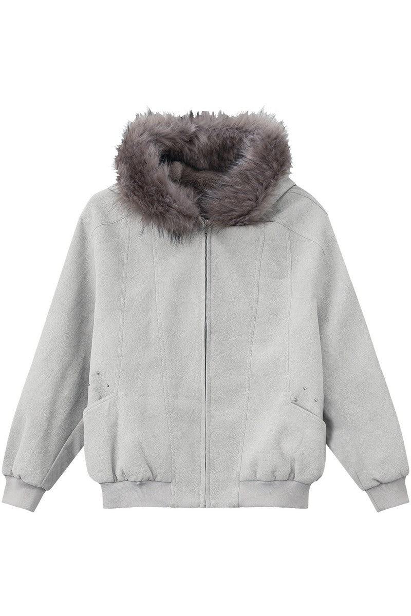 Faux Fur Hooded Puffer Jacket