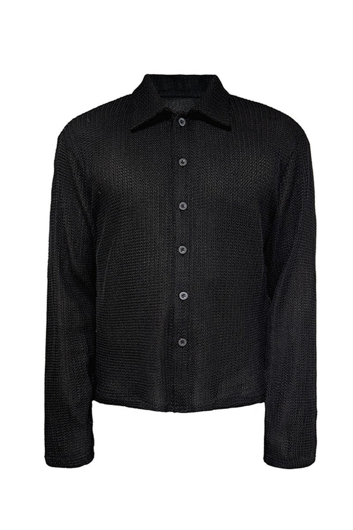 Woven Textured Long Sleeve Shirt