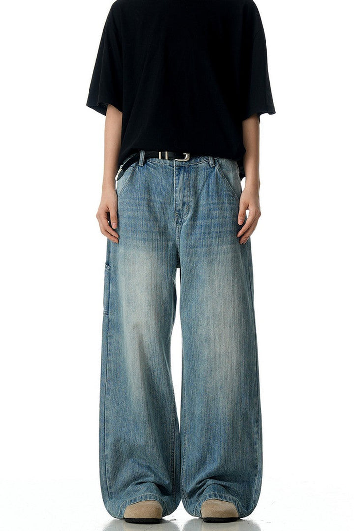 Bamboo Texture Straight Jeans