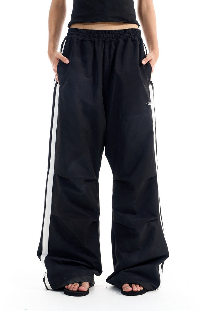 Vintage Pleated Stripe Track Pants