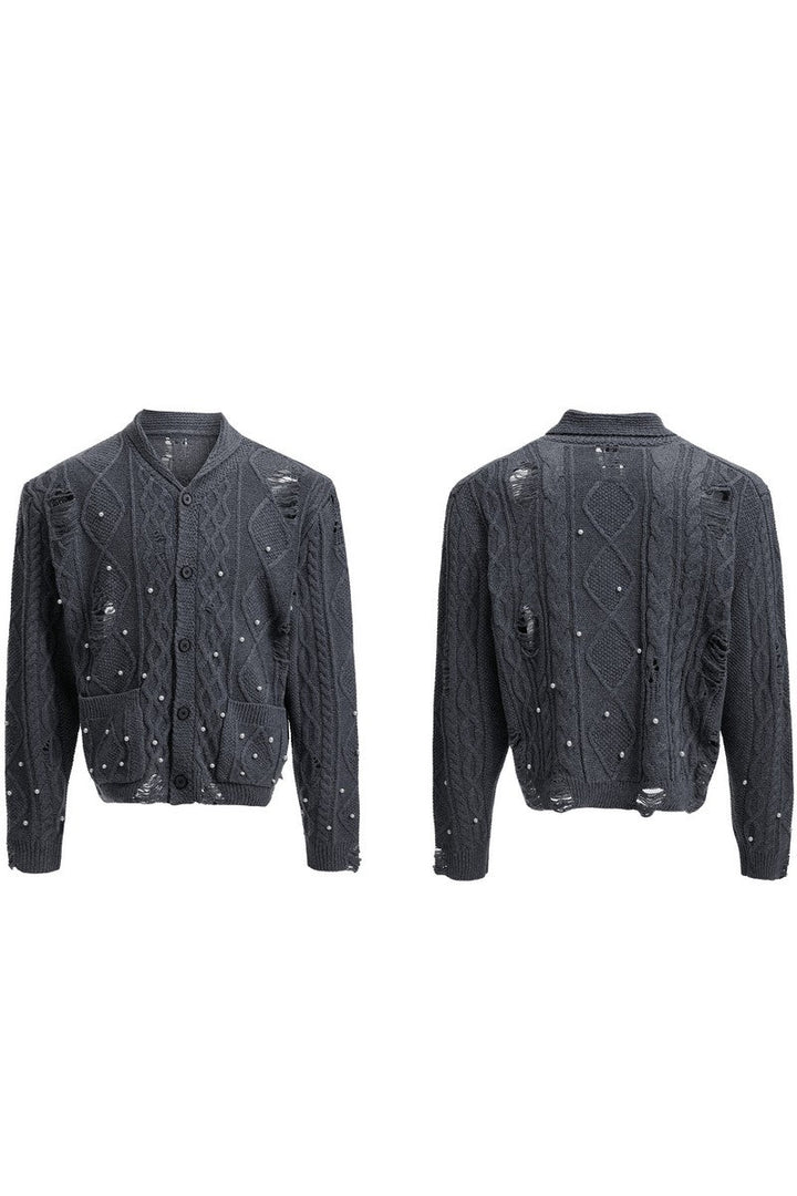 Pearl Knit Hollow Cardigan