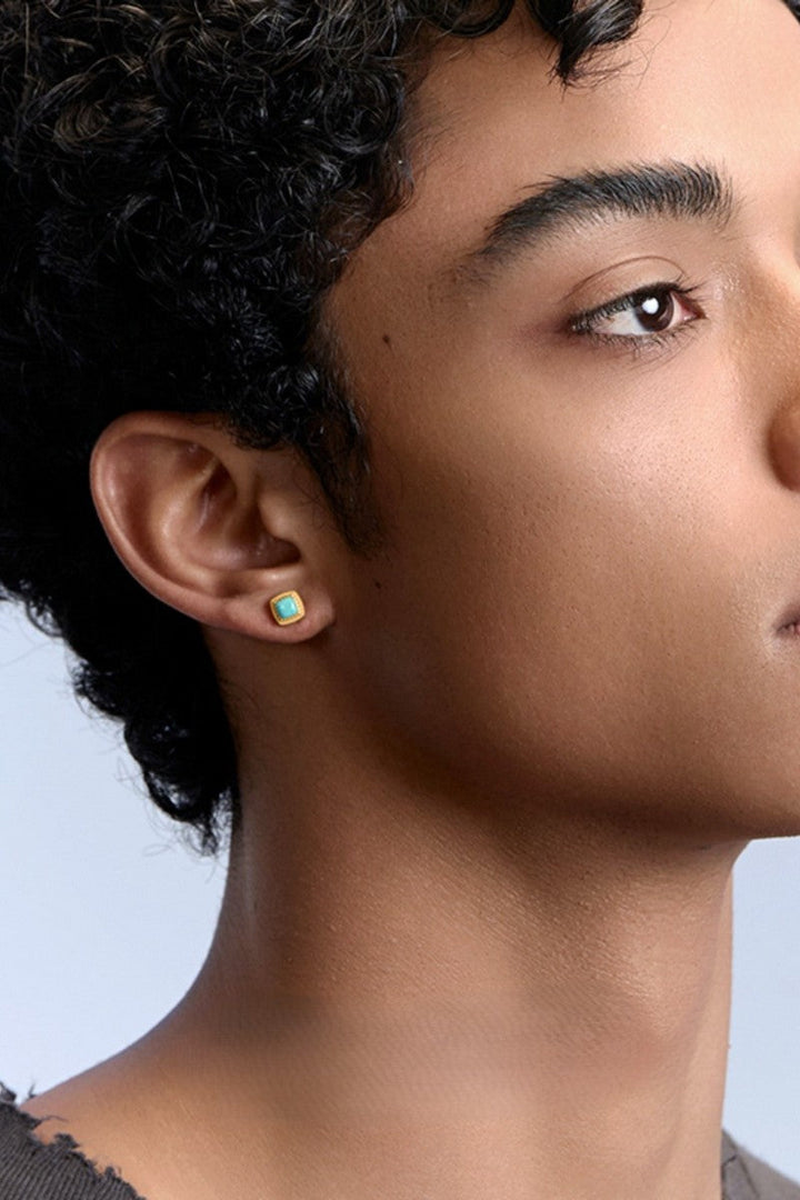 Turquoise Opal Stud Earrings
