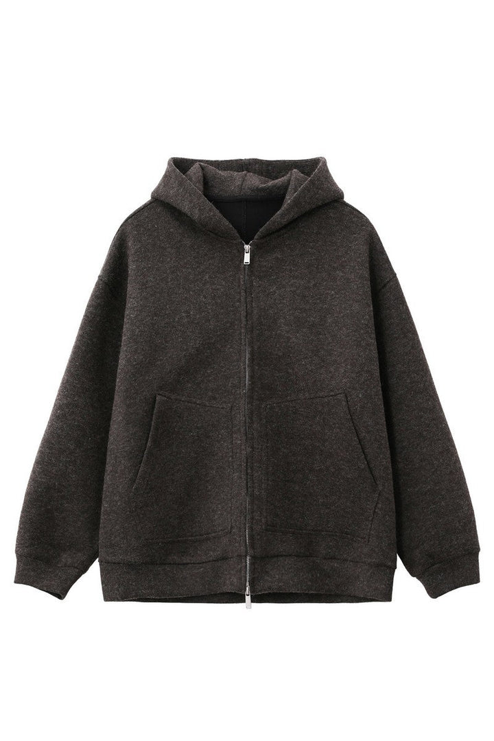 Wool Blend Hooded Cardigan
