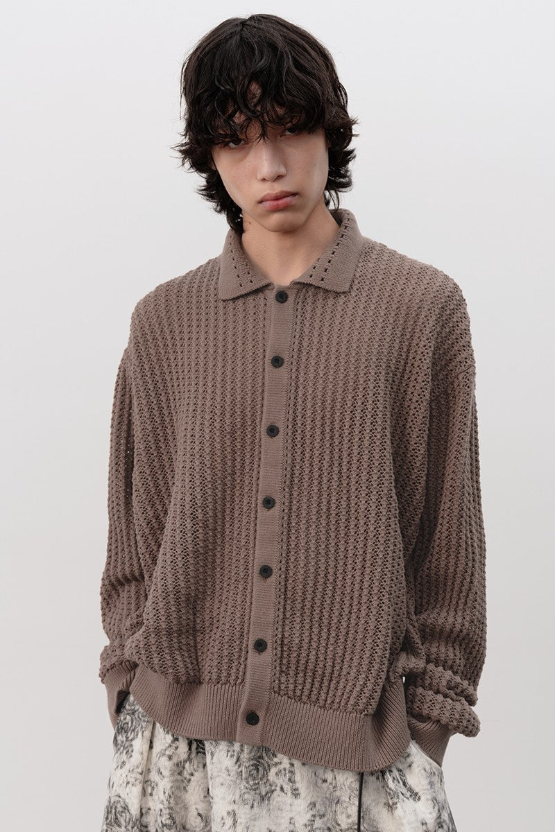 Textured Knit Cotton Cardigan