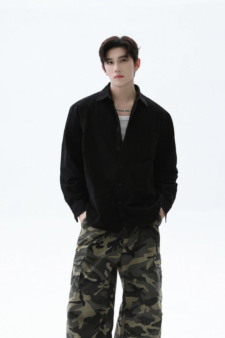 Washed Cotton Minimal Shirt