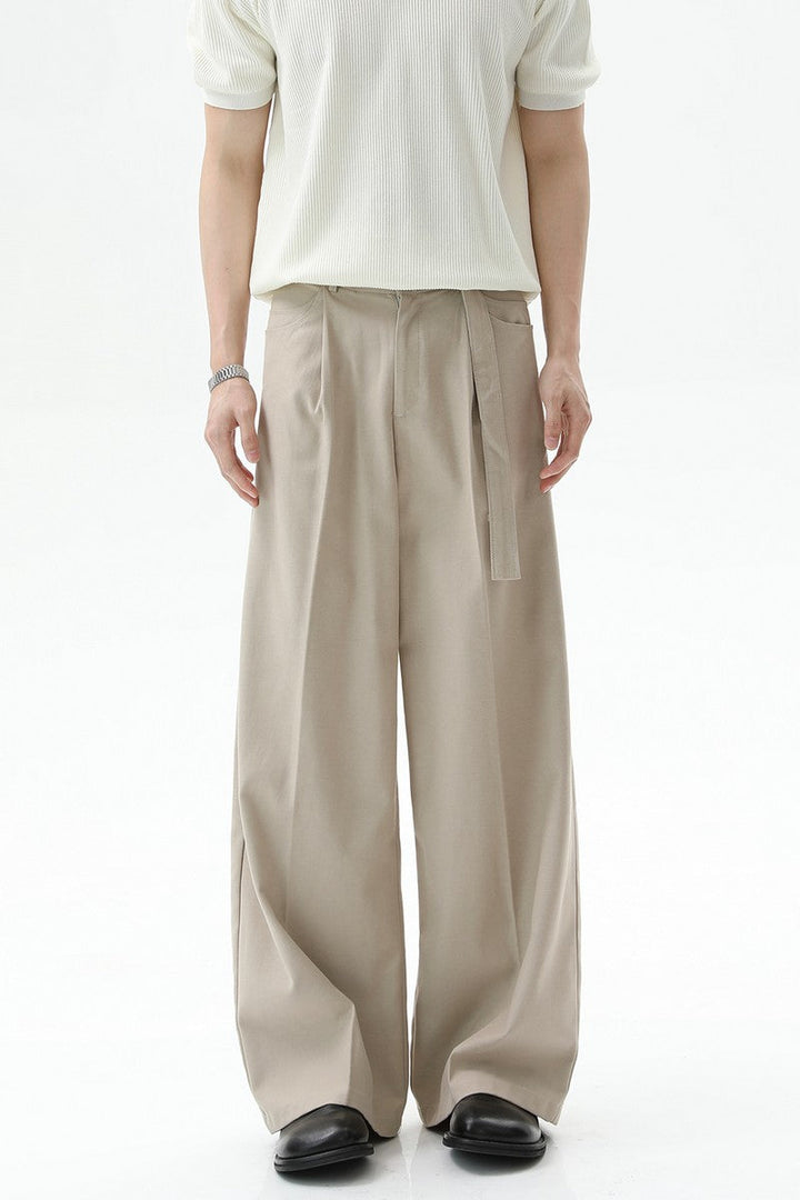 Detachable Belt Wide Leg Trousers