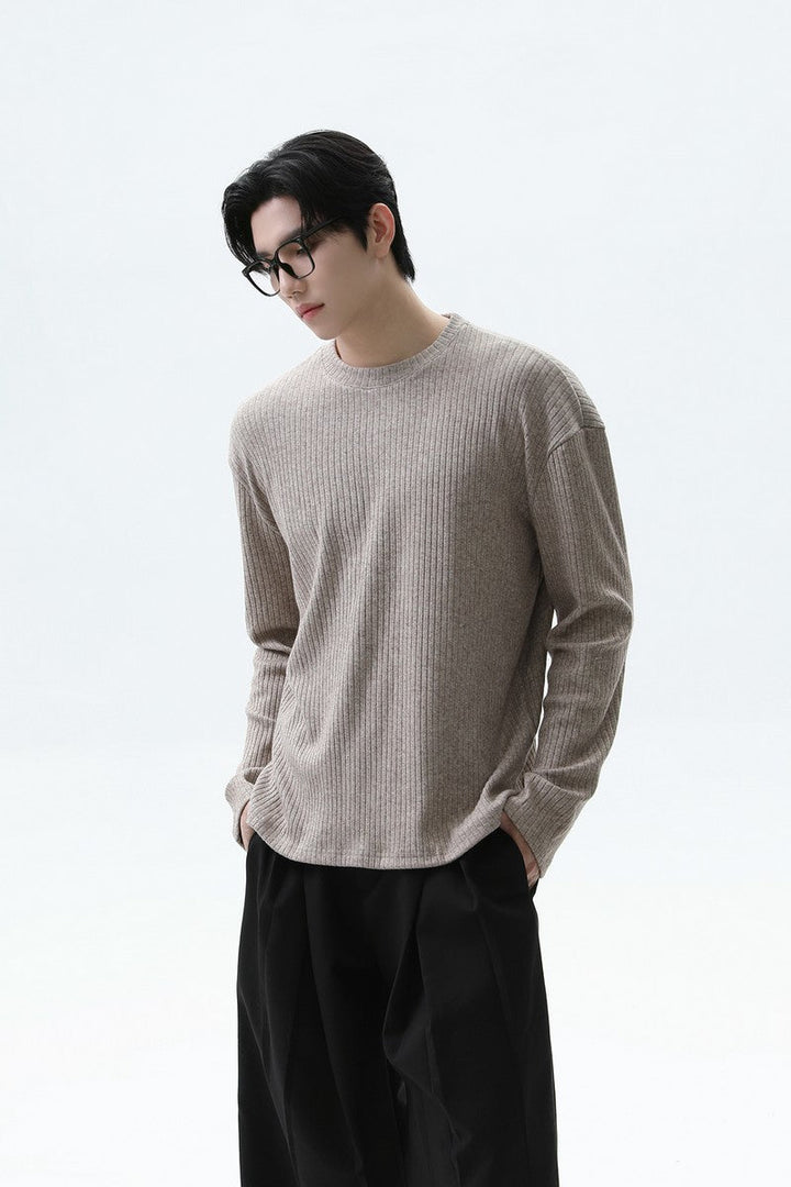 Textured Knit Long Sleeve Tee