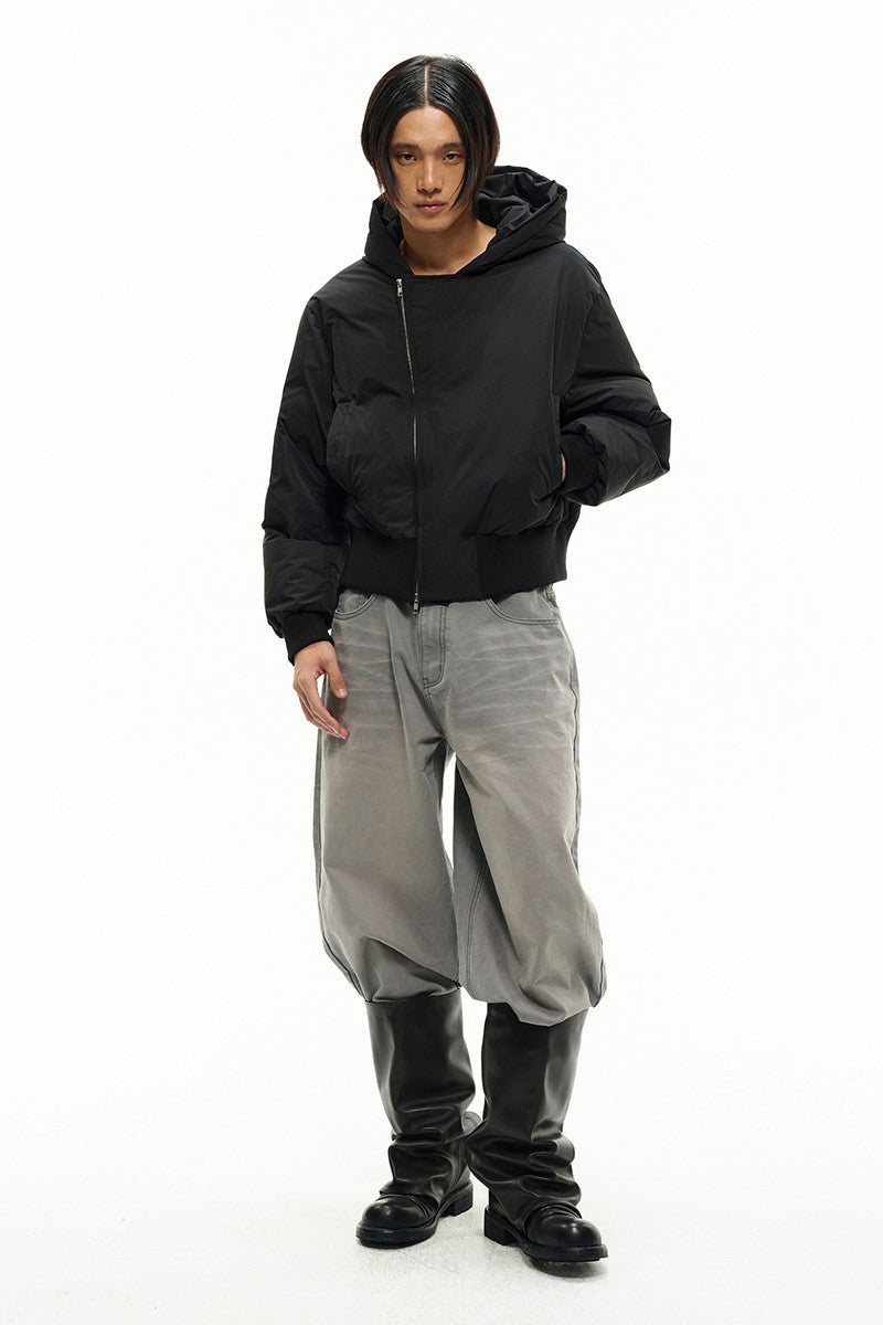 Asymmetrical Placket Puffer Jacket