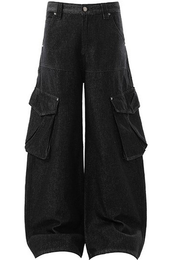 Black Multi Pocket Work Jeans