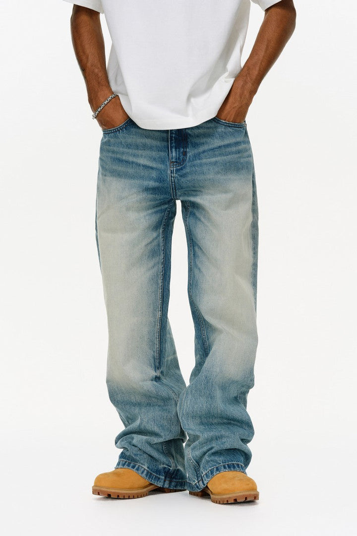 Washed Blue Vintage Straight Jeans