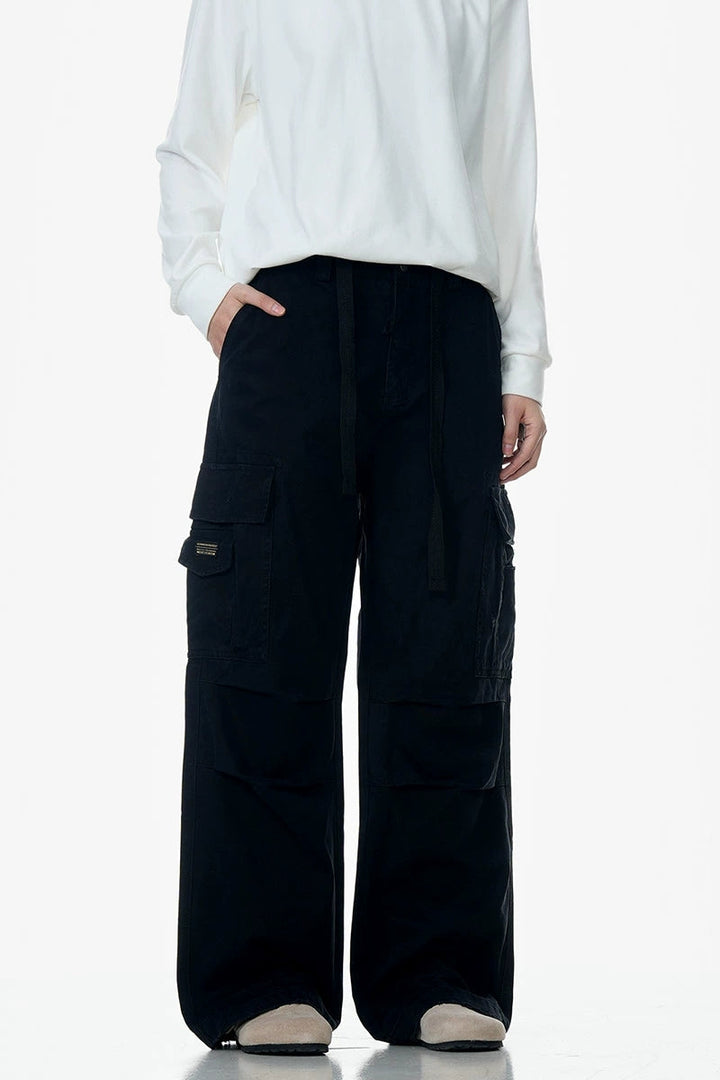 Wrinkled Multi-Pocket Cargo Pants