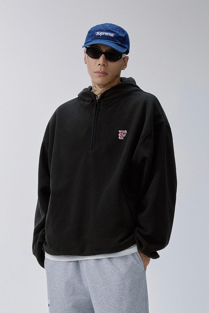 Vintage Fleece Half Zip Hoodie