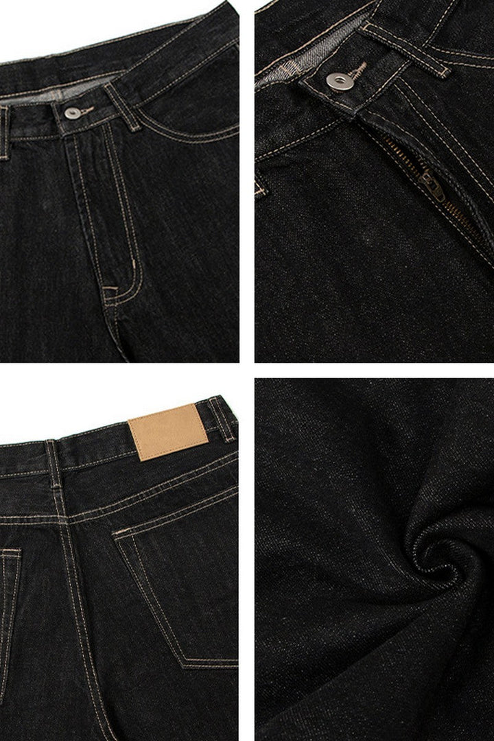 Raw Denim Wide Leg Jeans