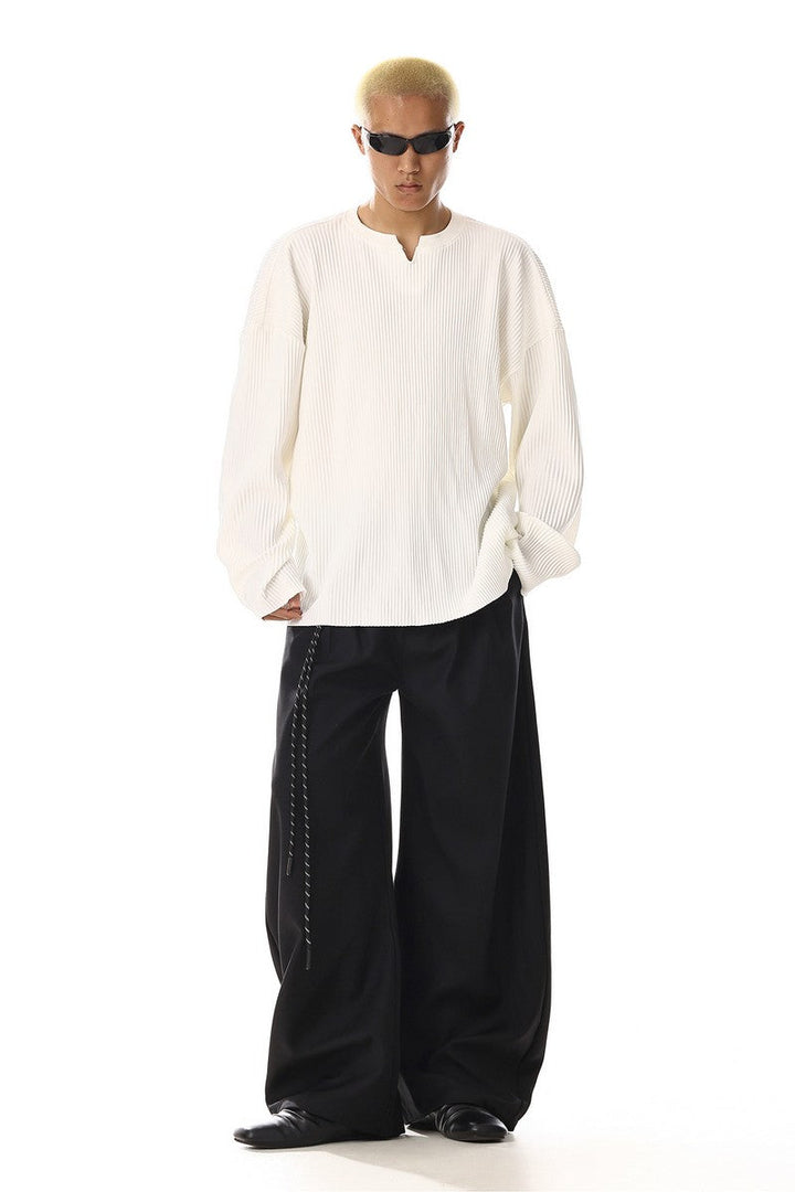 V Neck Drape Long Sleeve Tee