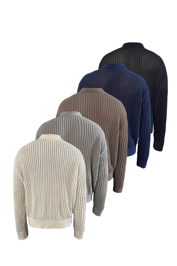 Textured Knit Cotton Cardigan