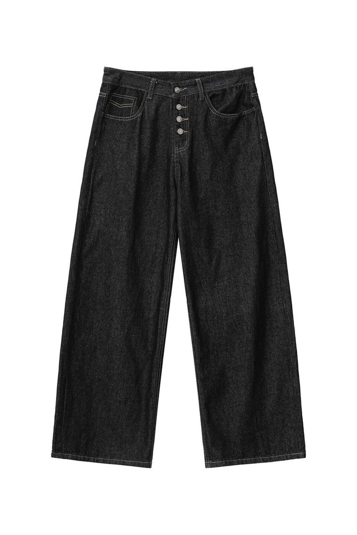 Vintage Button Fly Washed Jeans