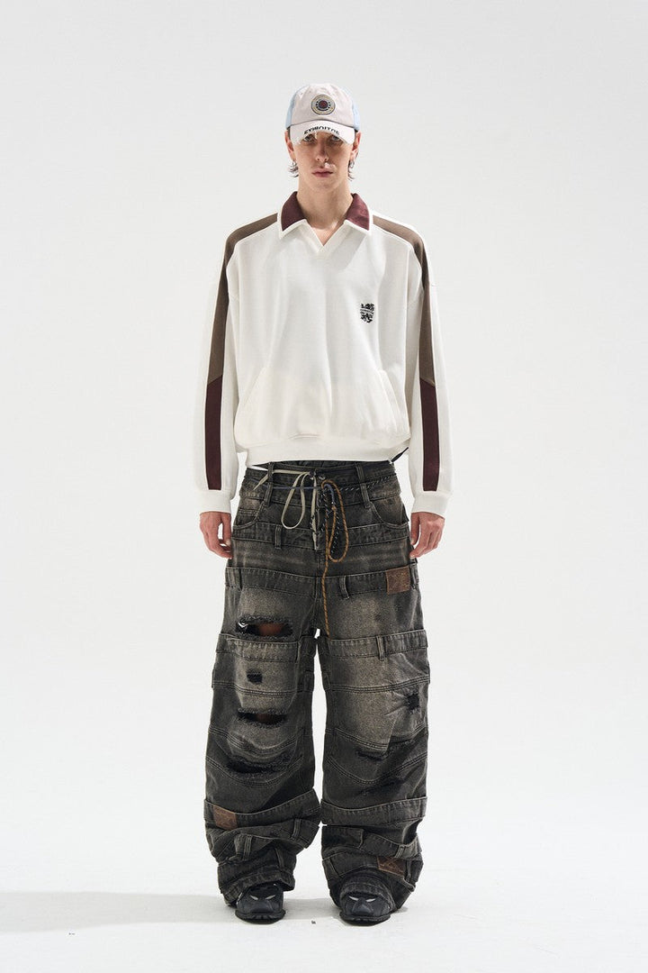 Washed Grey Baggy Jeans