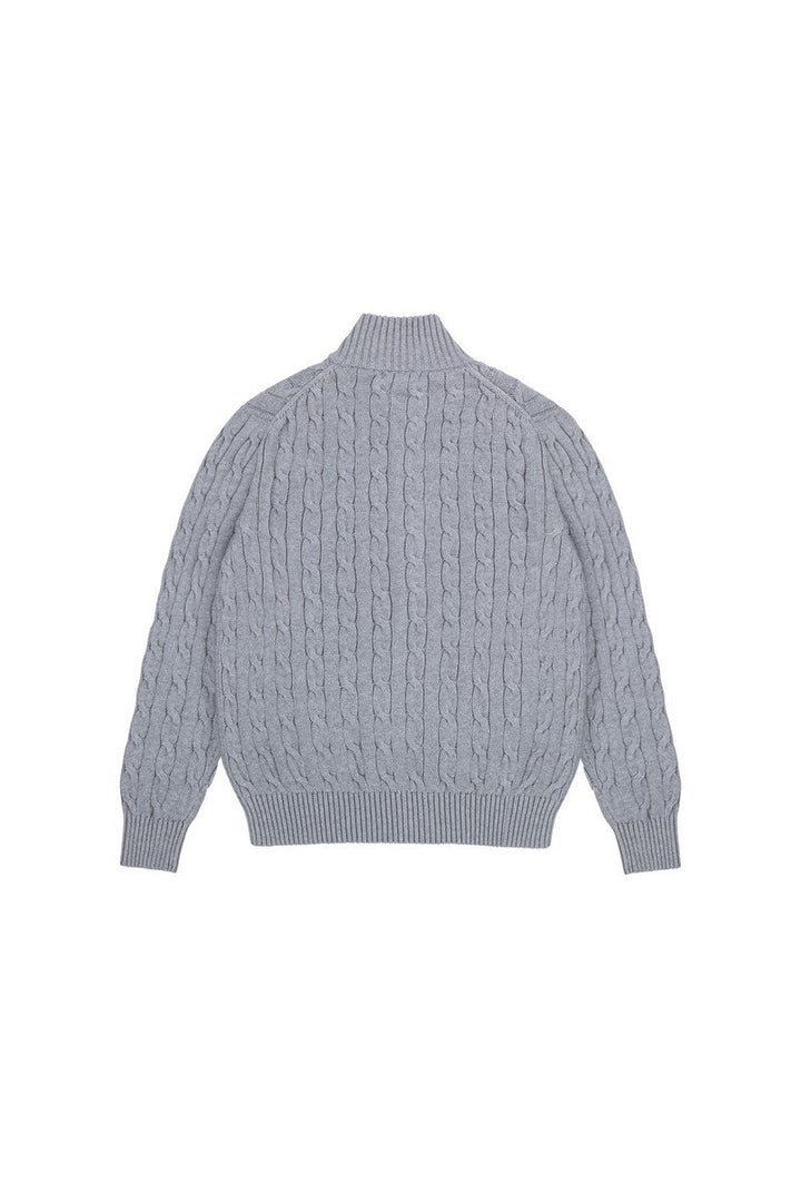 Cable Knit Zip Cardigan