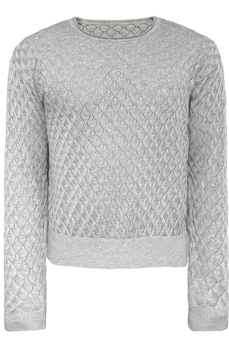 Diamond Cutout Knit Long Sleeve