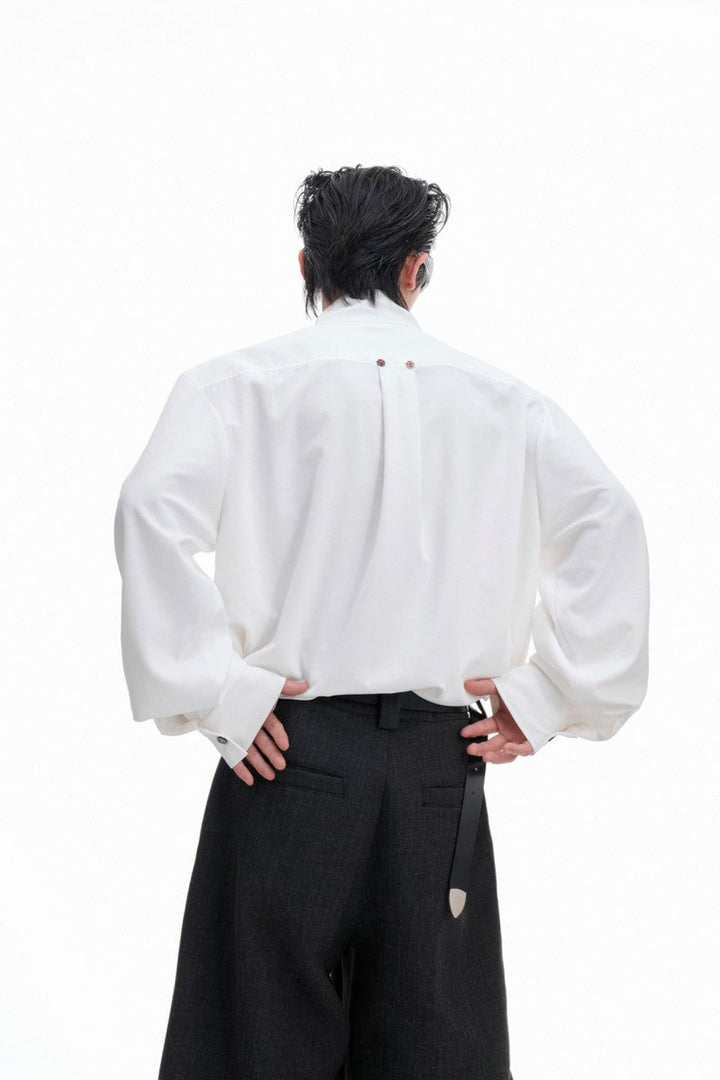 Scarf Neck Silk Shirt