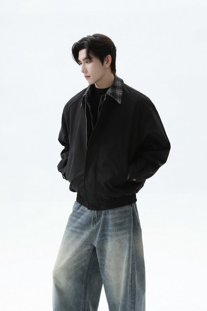 Plaid Layered Look Casual Jacket