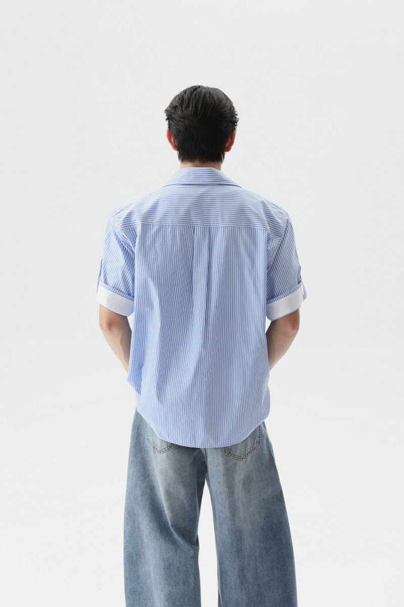 Washed Cotton Striped Shirt