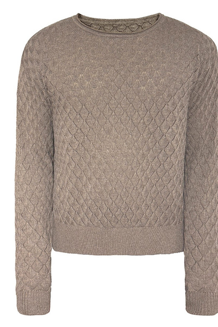 Diamond Cutout Knit Long Sleeve