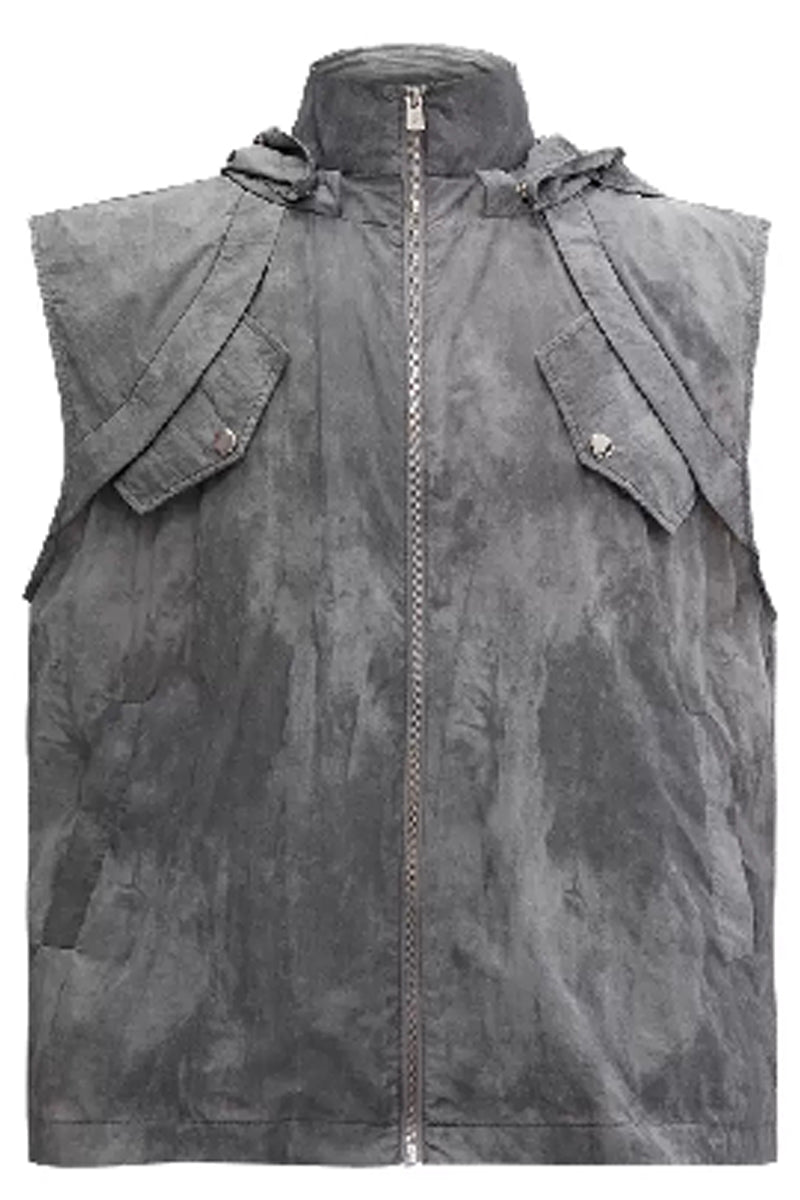 Distressed Sleeveless Utility Vest