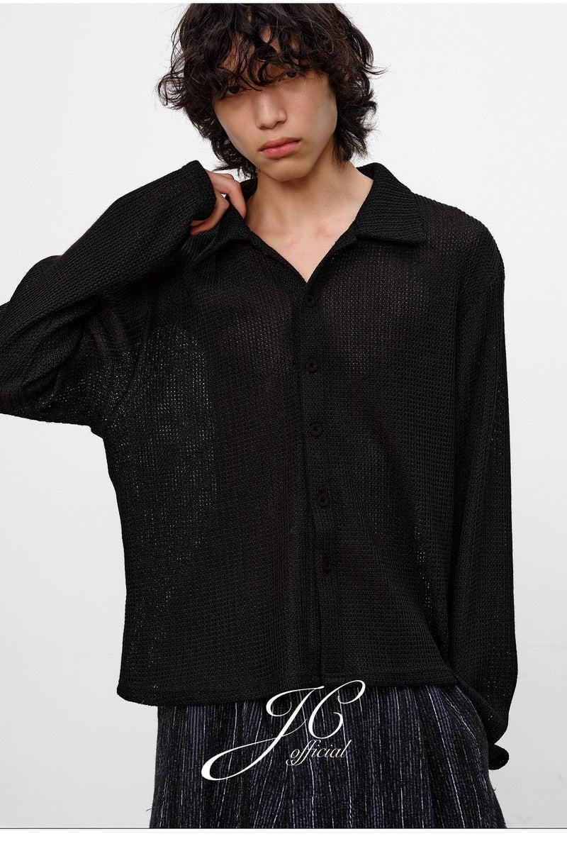 Woven Textured Long Sleeve Shirt