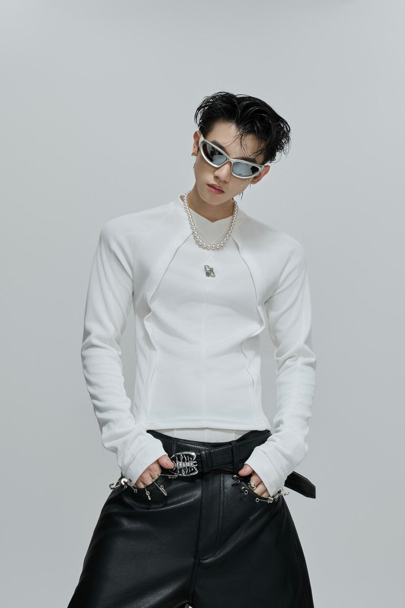 Deconstructed Fitted Long Sleeve Tee