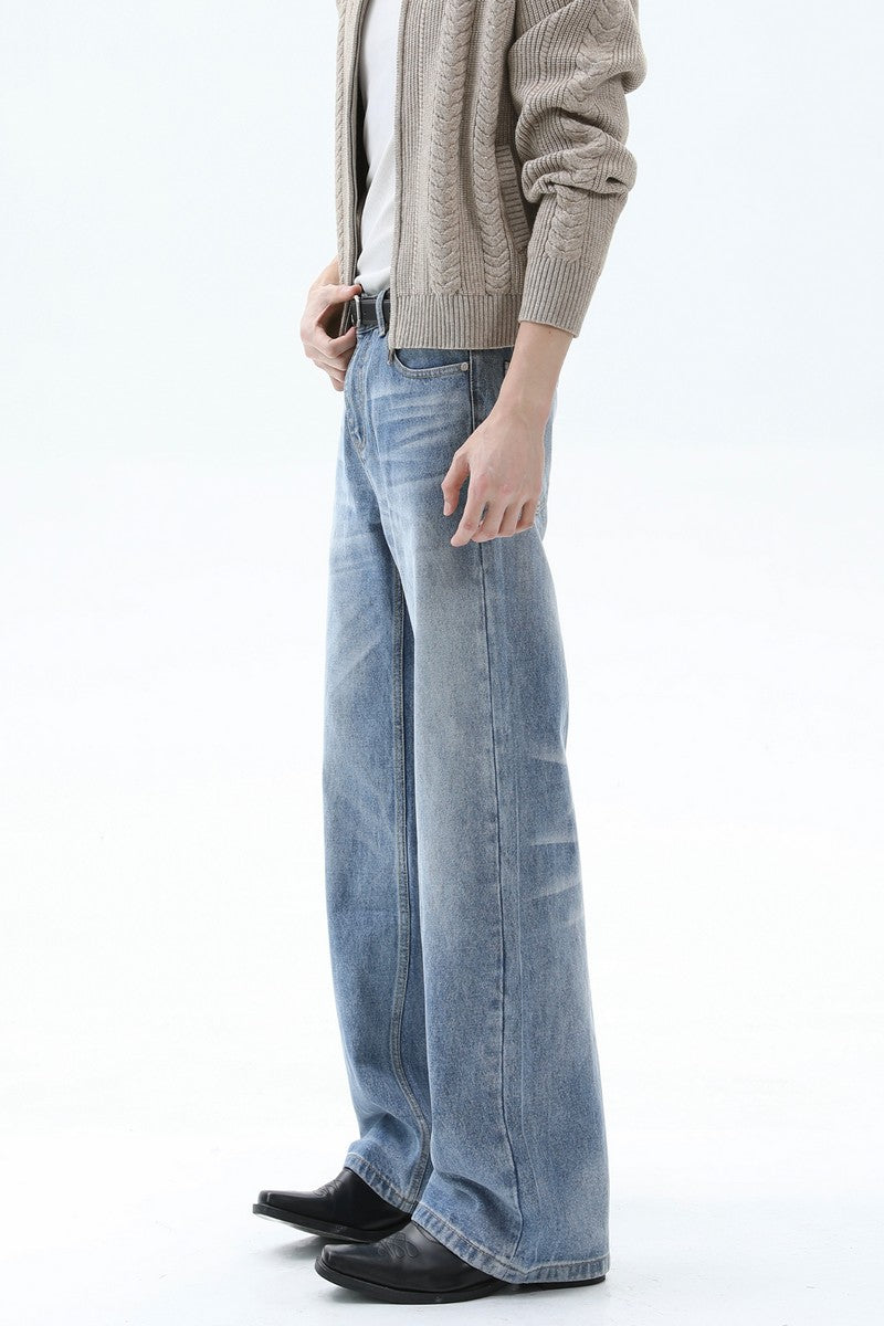 Washed Straight Leg Jeans