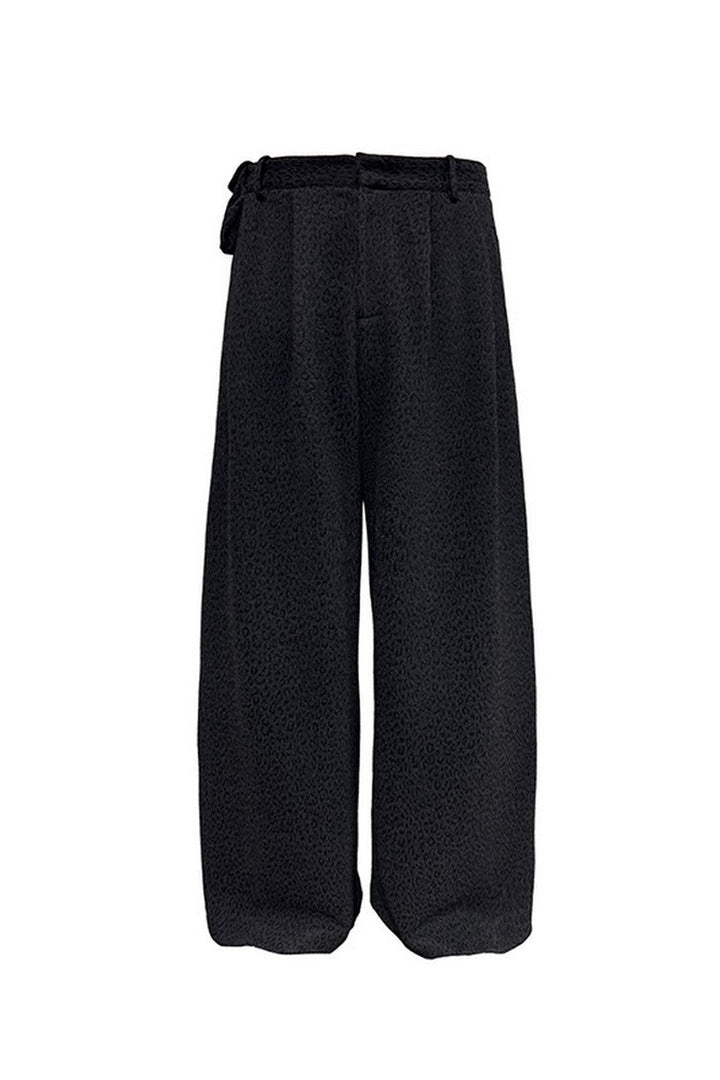 Pleated Jacquard Camo Trousers