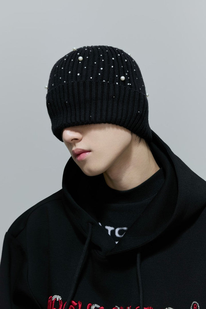 Pearl Knit Fuzzy Winter Beanie