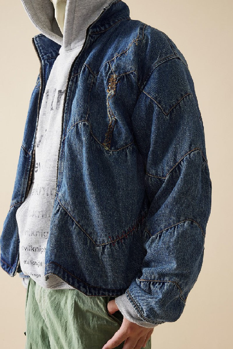 Embroidered Heart Denim Jacket