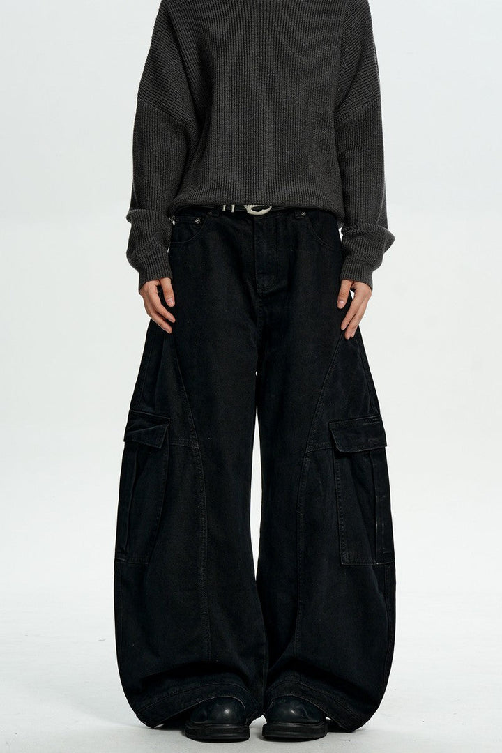 Brown Deconstructed Cargo Pants