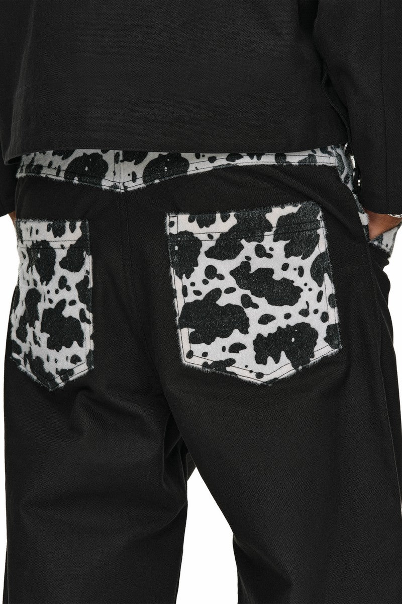Animal Patchwork Wide Leg Pants