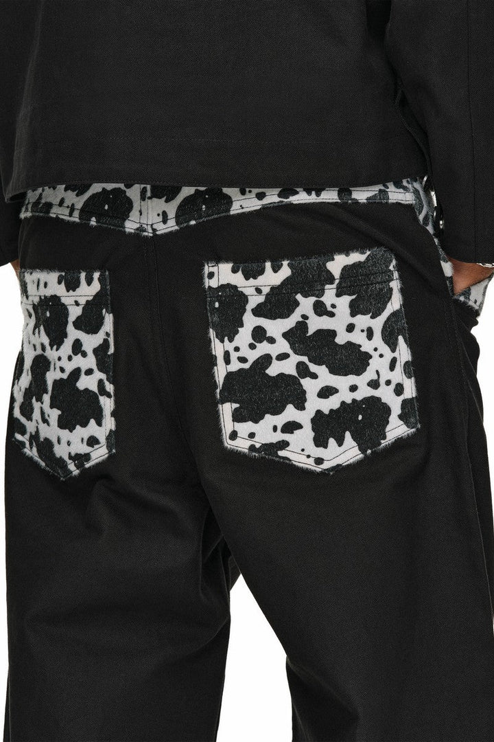 Animal Patchwork Wide Leg Pants