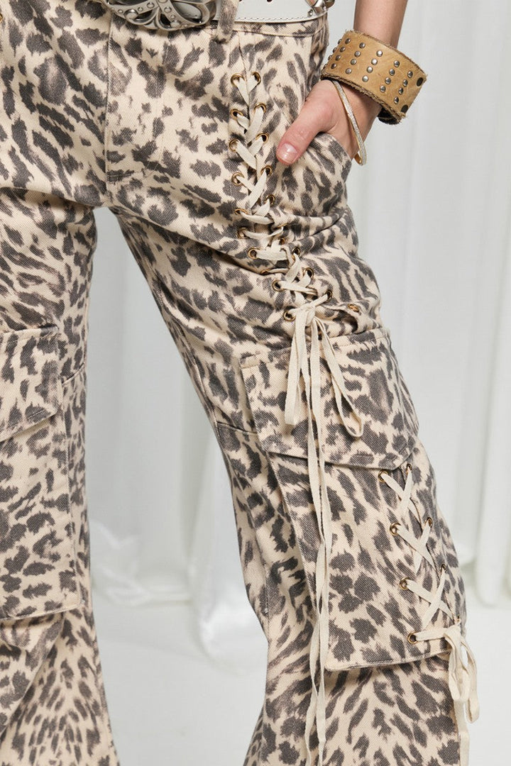 Leopard Pocket Cargo Pants